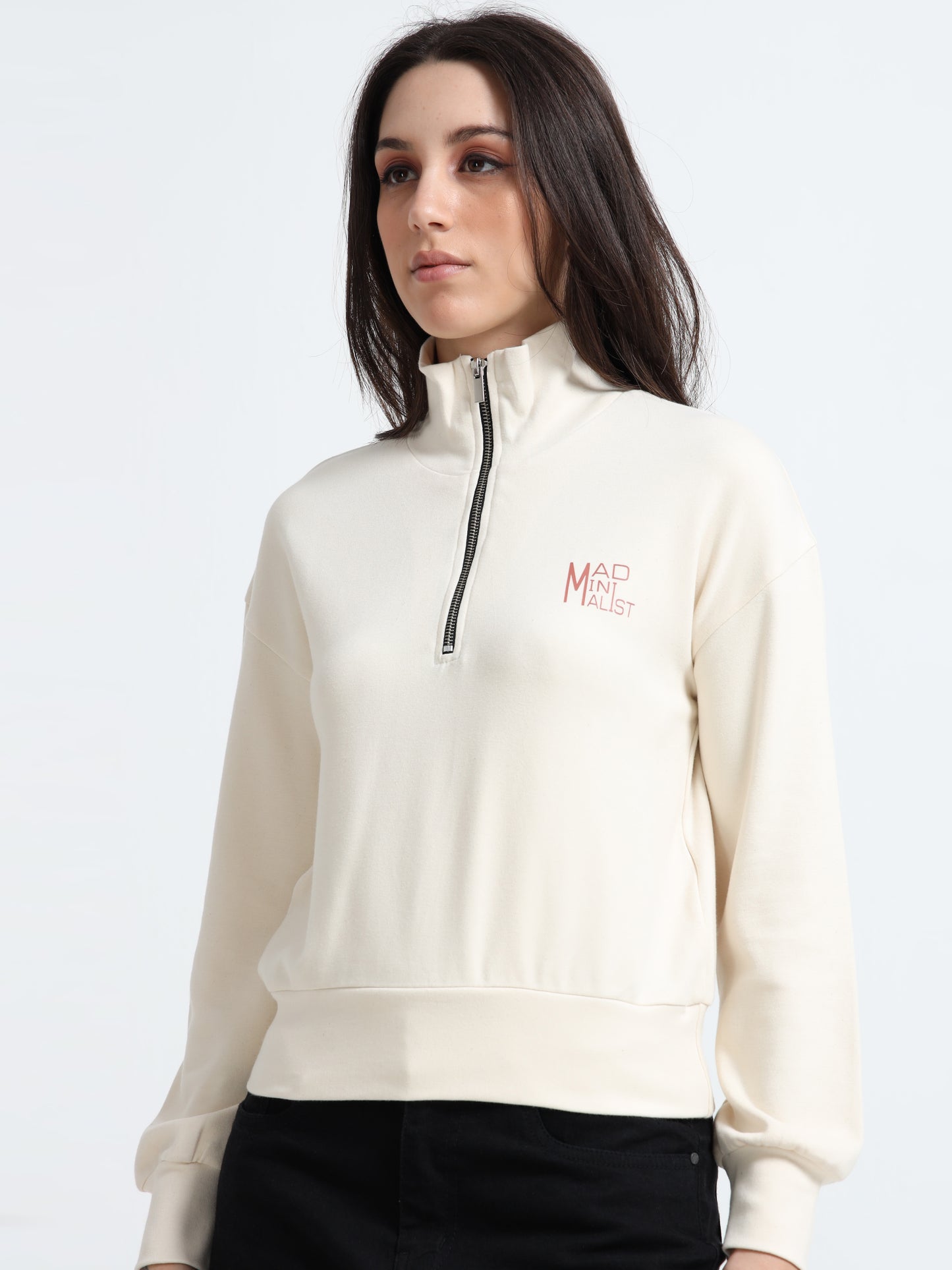 Women’s Zip-Up Crop Top – Organic Cotton with Spandex
