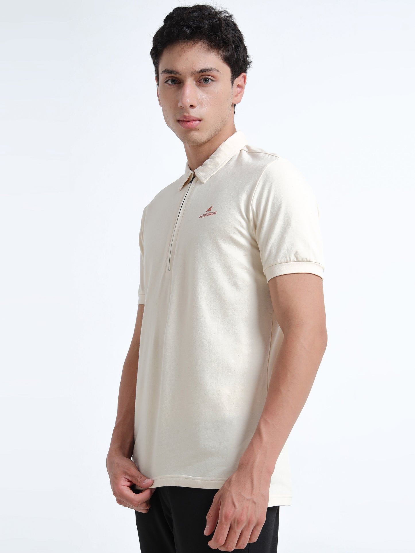 Men’s Polo Tee with Zipper – Organic Cotton Stretch