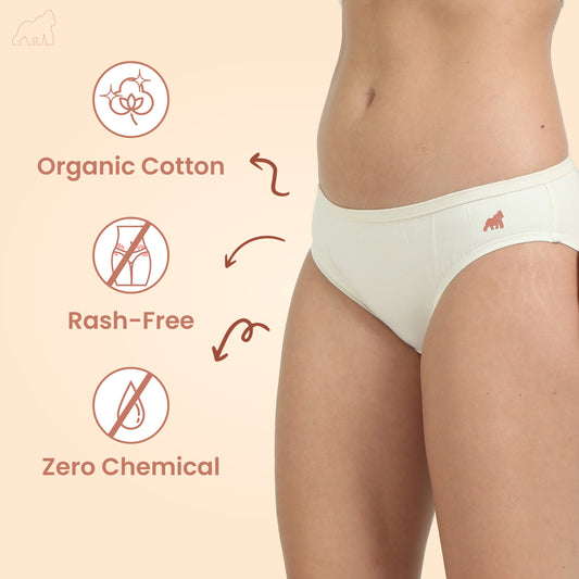 Cotton Mid Waist Panties | Zero Chemical - MadMinimalist
