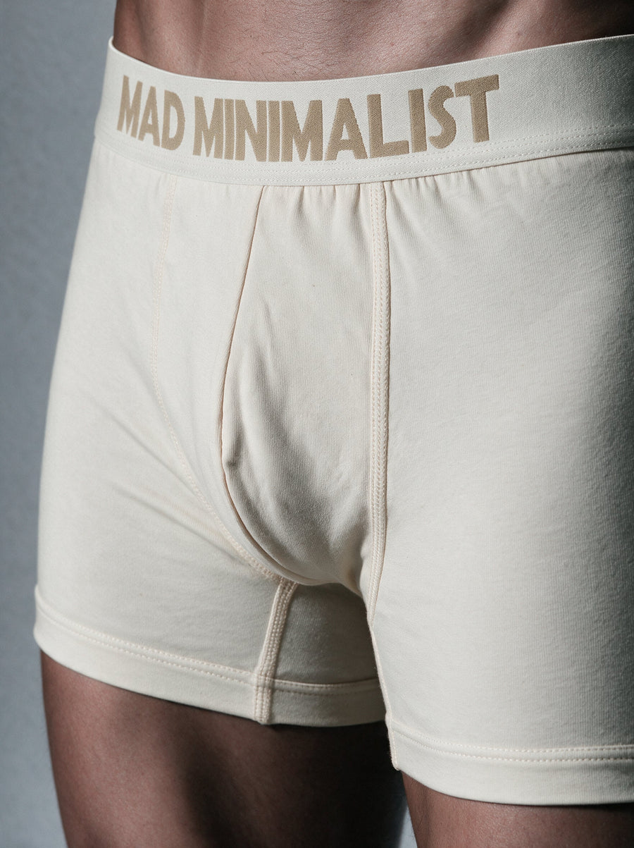 Soft undyed organic cotton underwear with flat seams for sensitive skin