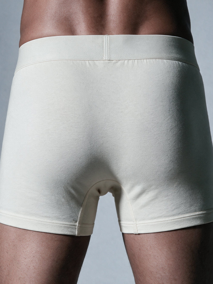 Undyed organic cotton innerwear drying in shade after a cold wash