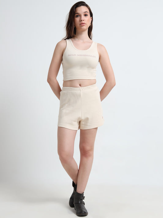 Organic Cotton Women’s Ribbed Crop Tank Top & Shorts Co-ord Set