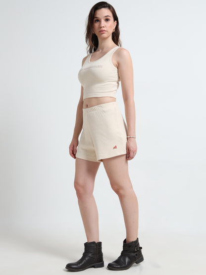 Organic Cotton Women’s Ribbed Crop Tank Top & Shorts Co-ord Set