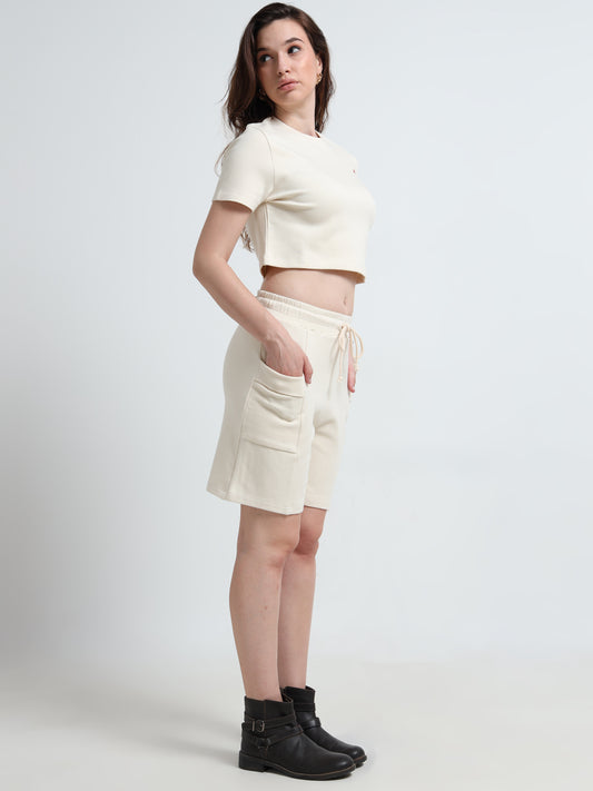 Women’s Crop T-shirt & Bermuda Shorts Co-ord Set – Everyday Organic Comfort