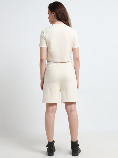 Women’s Crop T-shirt & Bermuda Shorts Co-ord Set – Everyday Organic Comfort