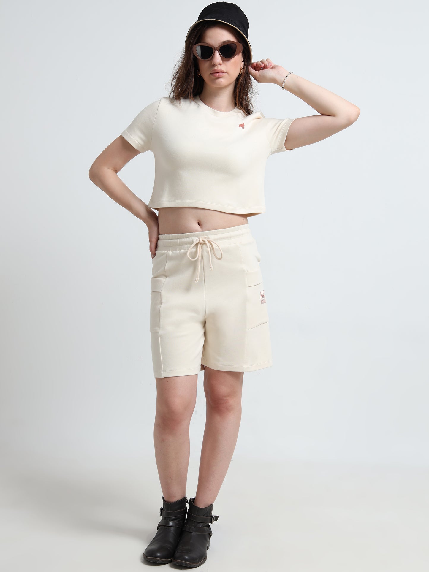 Women’s Crop T-shirt & Bermuda Shorts Co-ord Set – Everyday Organic Comfort