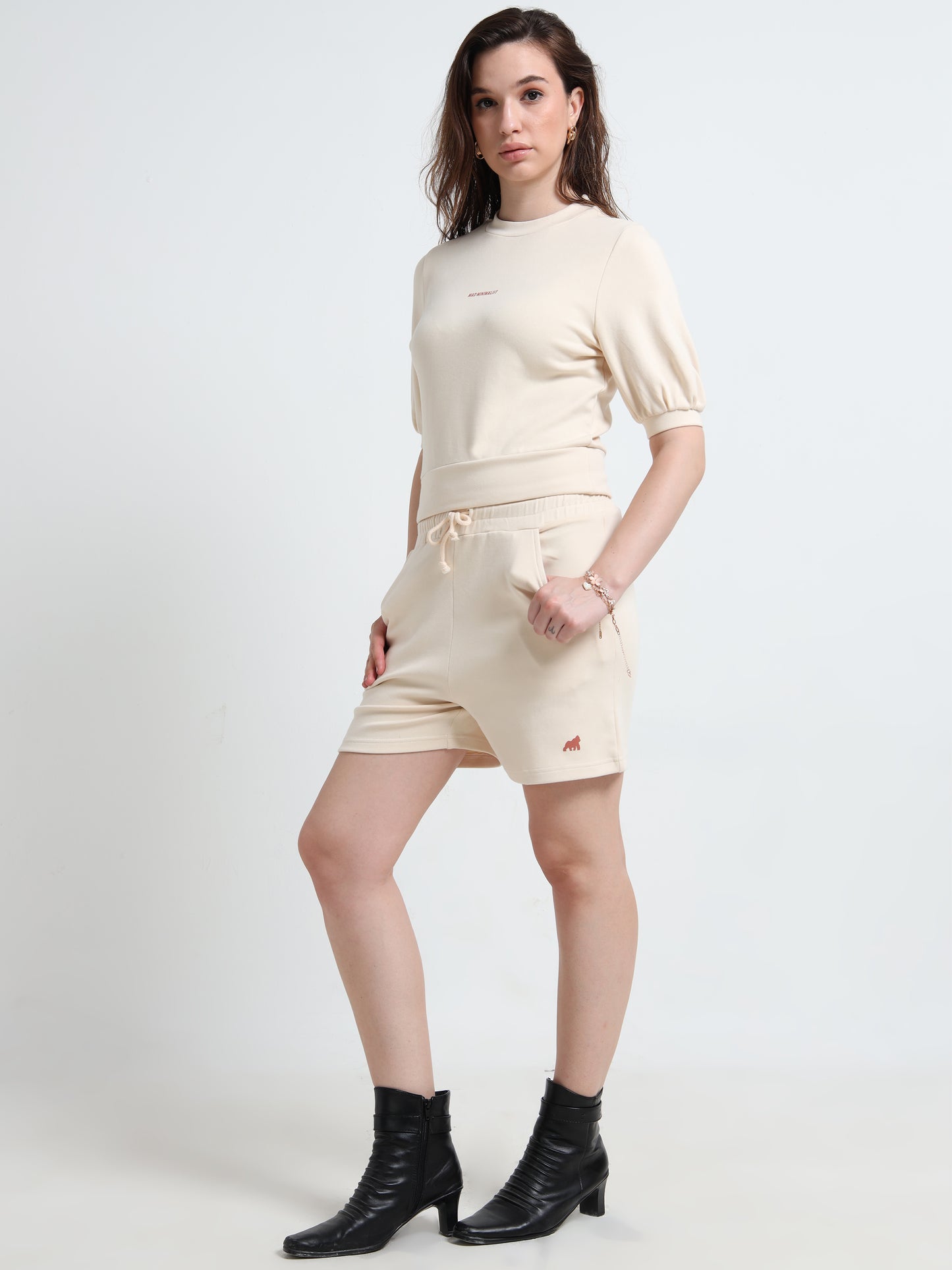 Women’s Puff Sleeve Top & Shorts Co-ord Set – Soft Organic Cotton Style