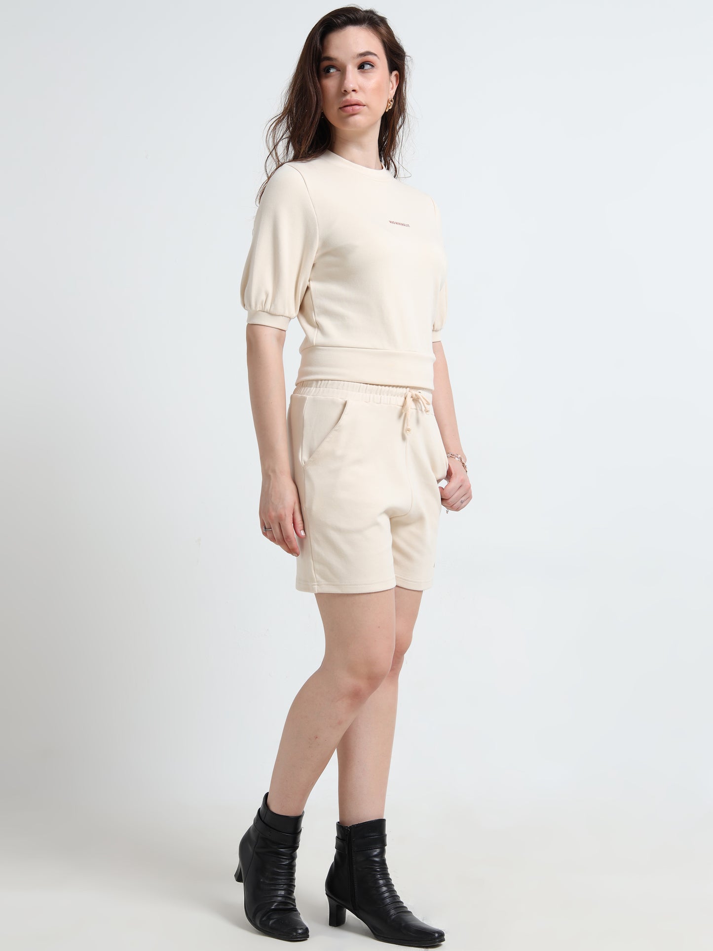 Women’s Puff Sleeve Top & Shorts Co-ord Set – Soft Organic Cotton Style
