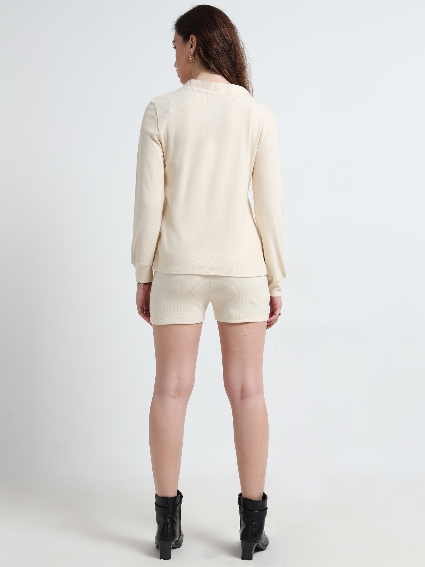 Women’s Button-Down Cardigan & Shorts Co-ord Set – Organic Minimal Wear