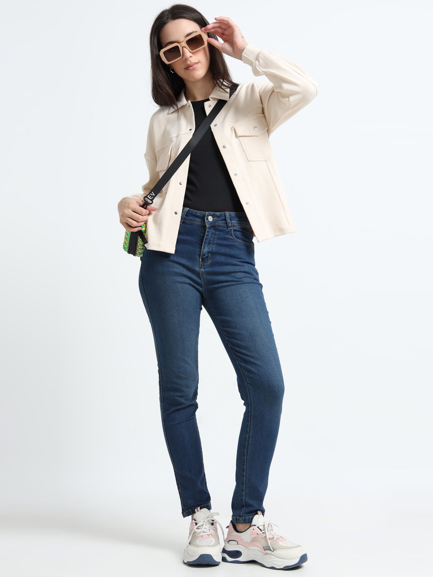 Women’s Minimal Overshirt Jacket – Organic Cotton with Spandex