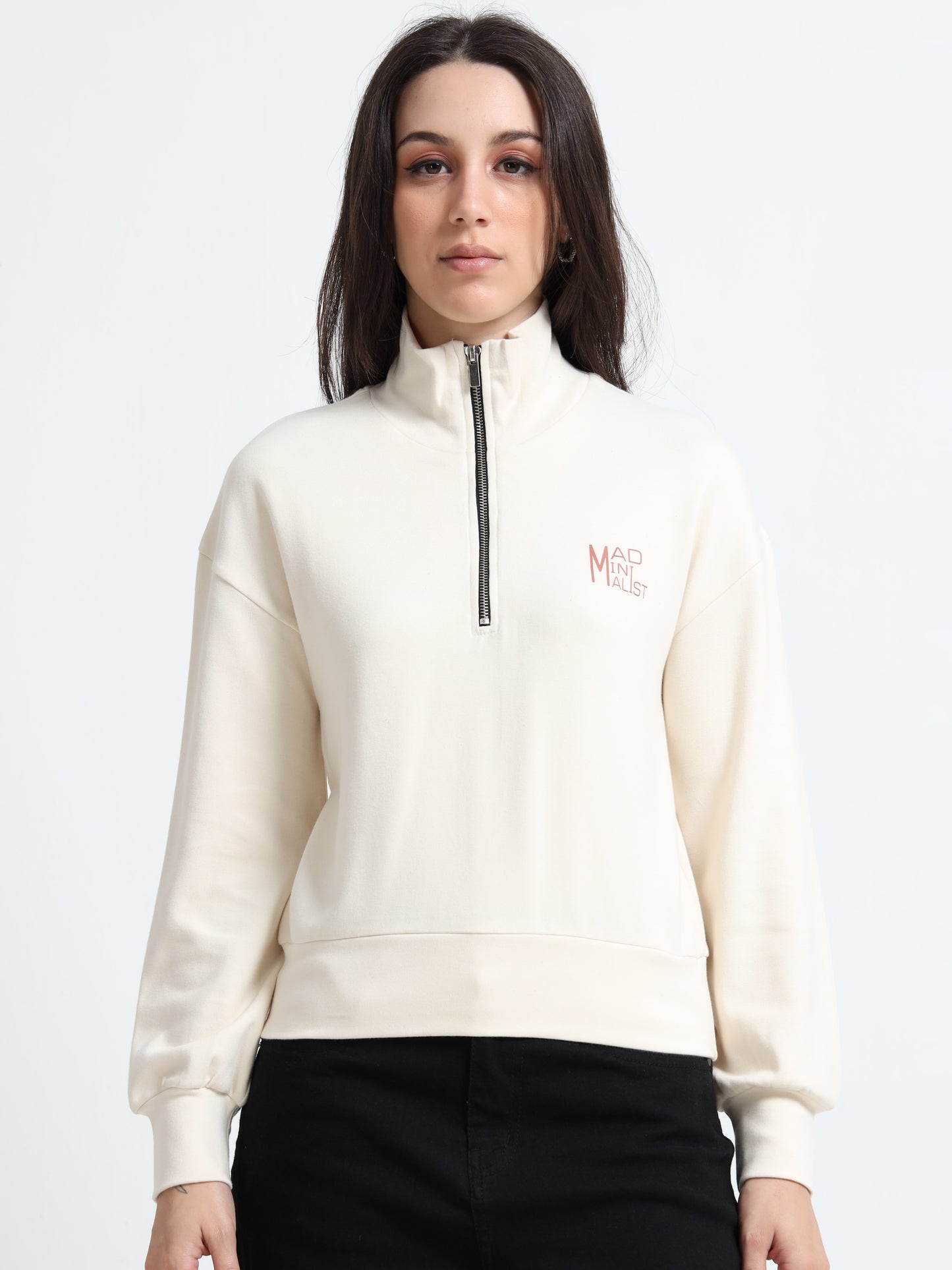 Women’s Zip-Up Crop Top – Organic Cotton with Spandex