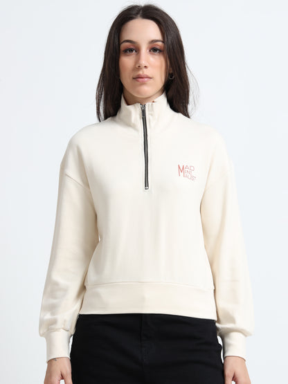 Women’s Zip-Up Crop Top – Organic Cotton with Spandex
