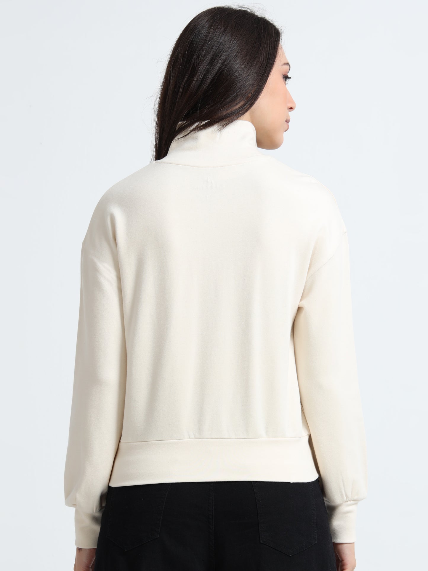 Women’s Zip-Up Crop Top – Organic Cotton with Spandex