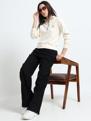 Women’s Zip-Up Crop Top – Organic Cotton with Spandex