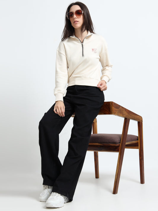 Women’s Zip-Up Crop Top – Organic Cotton with Spandex
