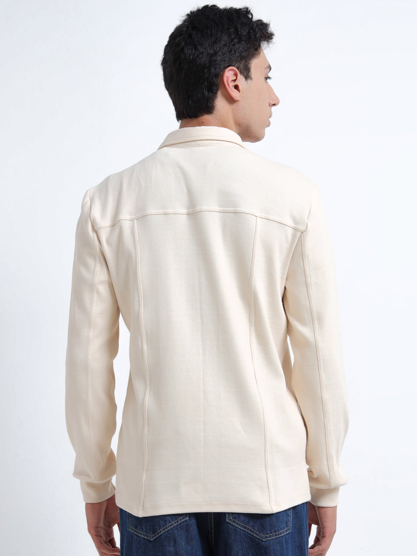 Ribbed Organic Cotton Men’s Overshirt Jacket