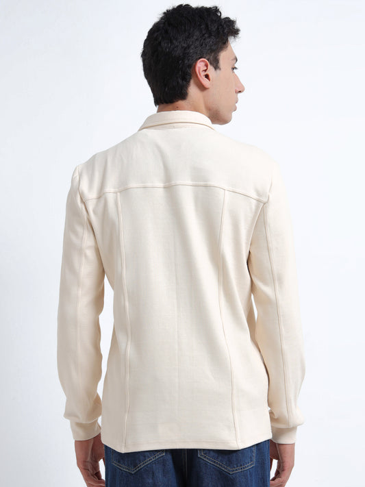 Ribbed Organic Cotton Men’s Overshirt Jacket