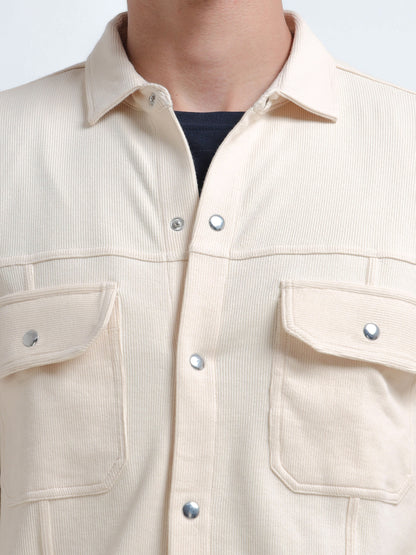 Ribbed Organic Cotton Men’s Overshirt Jacket