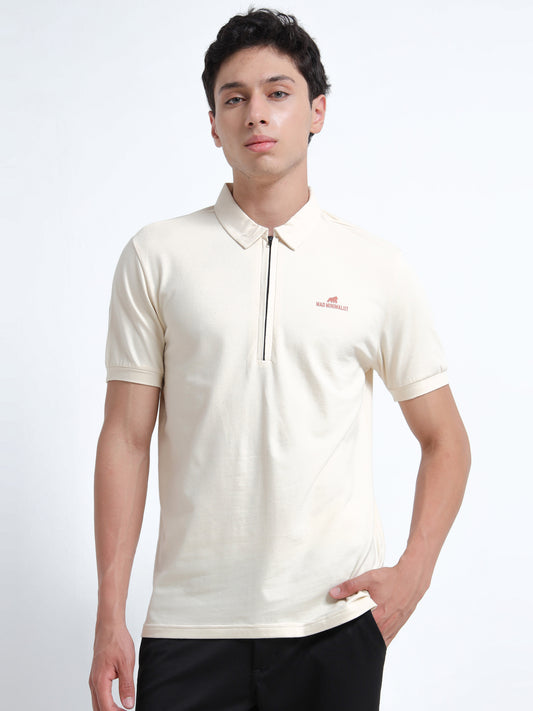 Men’s Polo Tee with Zipper – Organic Cotton Stretch