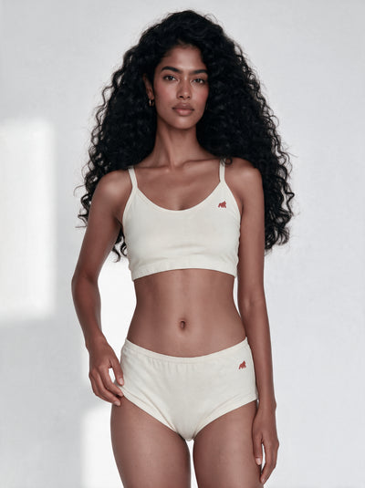 Organic Cotton Boy Shorts for Women | Undyed, Rash-Free