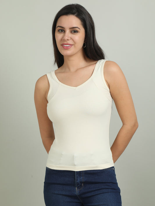 Wide Strap Cotton Camisole Top for Women | Lounge Wear