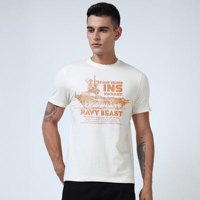 Navy Beast - Men Round Neck T-Shirt