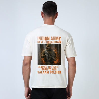 Indian Army - Never Back Down  Oversized T-Shirt